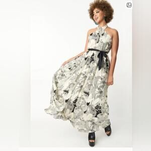 Unique Vintage Smak Parlour NWT Psychedelic 60s Goddess Print Maxi Dress Sz M #